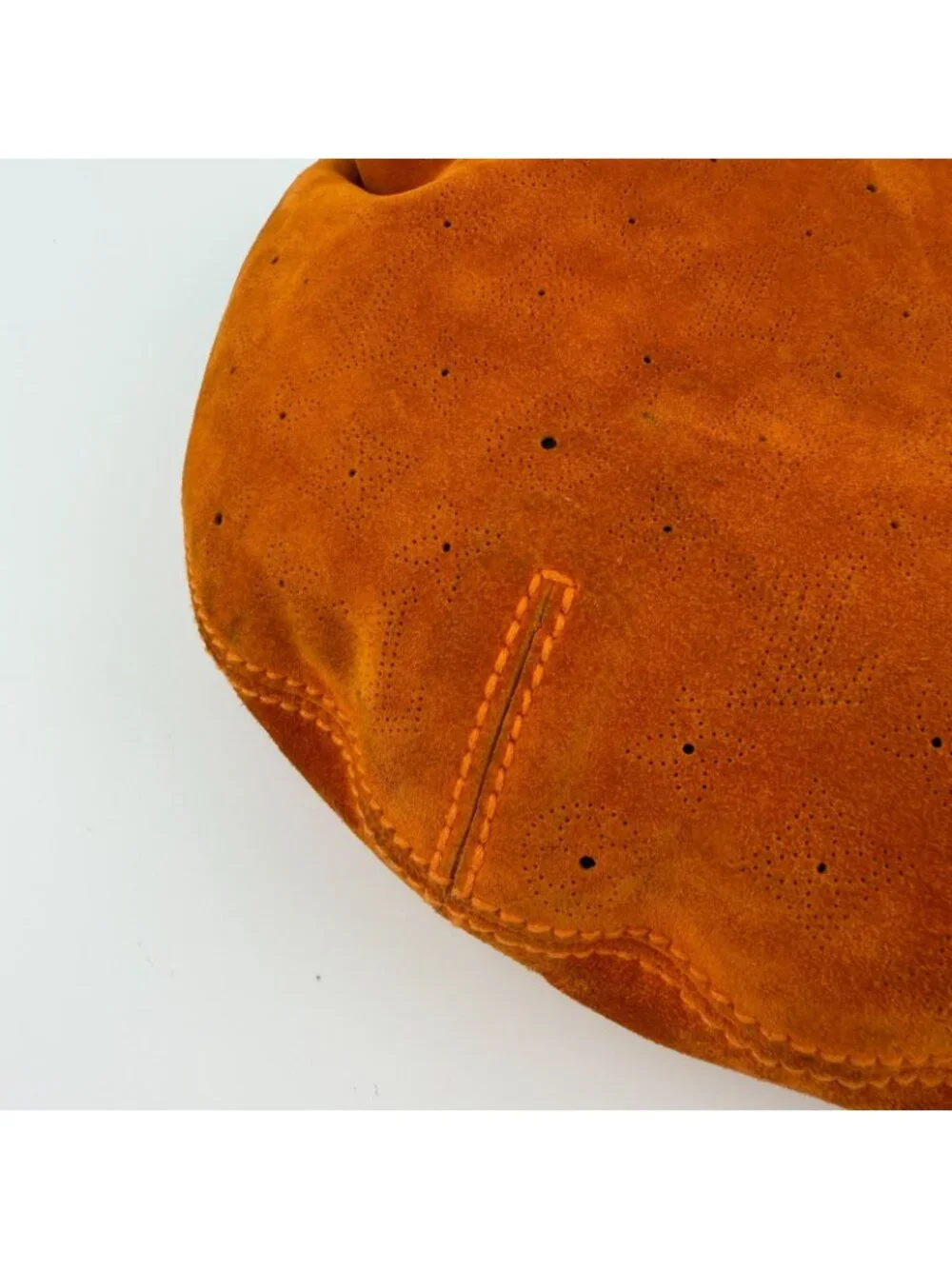 Louis Vuitton Monogram GM Shoulder Bag Bo Orange Suede Vintage - Picture 10 of 15